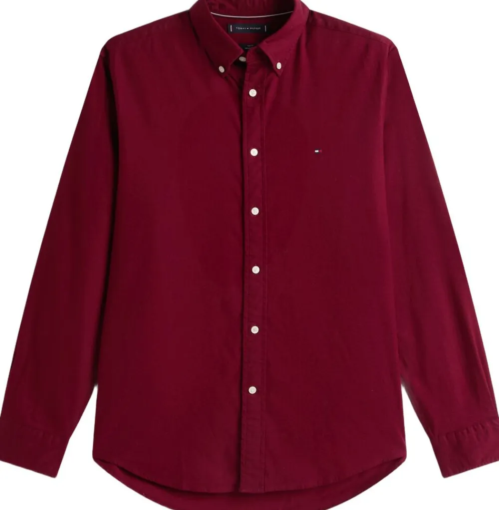 Tommy Hilfiger FLEX FLANNEL SOLID RF SHIRT Deep rouge Online