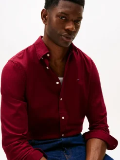 Tommy Hilfiger FLEX FLANNEL SOLID RF SHIRT Deep rouge Online