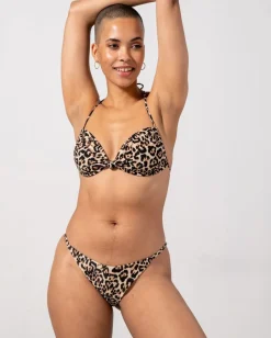 Understatement Flipped Triangle Bikini Top Leopard Sale