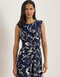 Lauren Ralph Lauren Floral Twist-Front Jersey Dress Navy/white Online