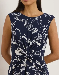 Lauren Ralph Lauren Floral Twist-Front Jersey Dress Navy/white Online