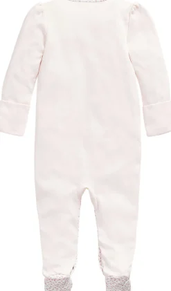 Børn Polo Ralph Lauren Floral-Trim Cotton Coverall