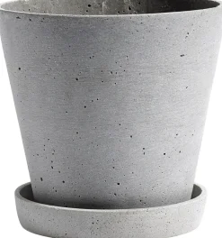 Flowerpot with Saucer-Large-Grey>Hay Best