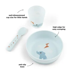 Done by Deer Foodie første spisesæt Playground Blå Hot