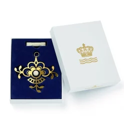 Royal Copenhagen Forgyldt juleornament, blomst Best