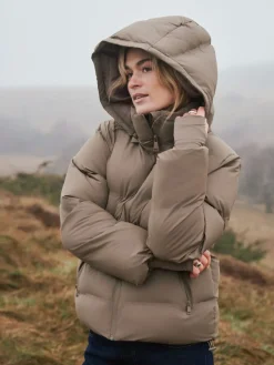 Neo Noir Fox C Water Repellent Puffer Jacket Dark taupe Clearance