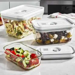 Fresh & Save Vakuum beholdersæt 3d i glas. S,M, L><noscript><img width=