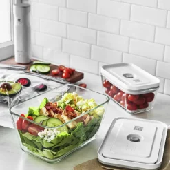 Fresh & Save Vakuum beholdersæt 3d i glas. S,M, L><noscript><img width=