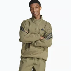 adidas Future Icons 3-Stripes 1/4-Zip Sweatshirt Gr&oslash;n New