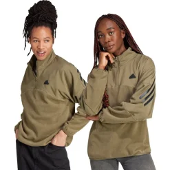 adidas Future Icons 3-Stripes 1/4-Zip Sweatshirt Gr&oslash;n New
