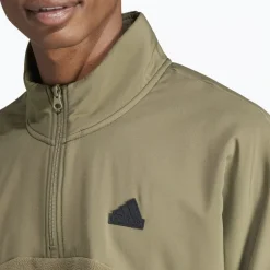 adidas Future Icons 3-Stripes 1/4-Zip Sweatshirt Gr&oslash;n New