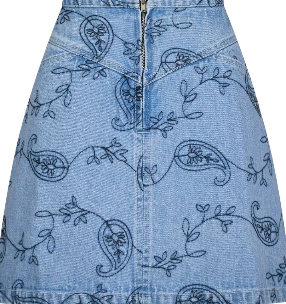 Dame Neo Noir Gabani Embroidery Denim Skirt