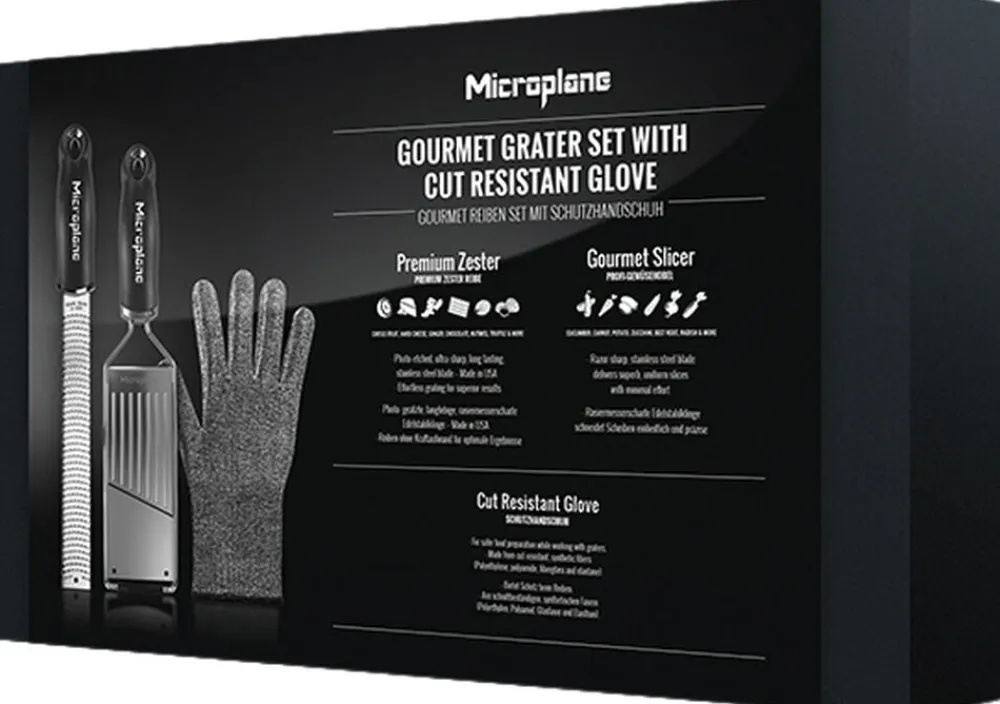 Microplane Gavesæt - Premium Zester + Gourmet Slicer + Skæreresistent Best