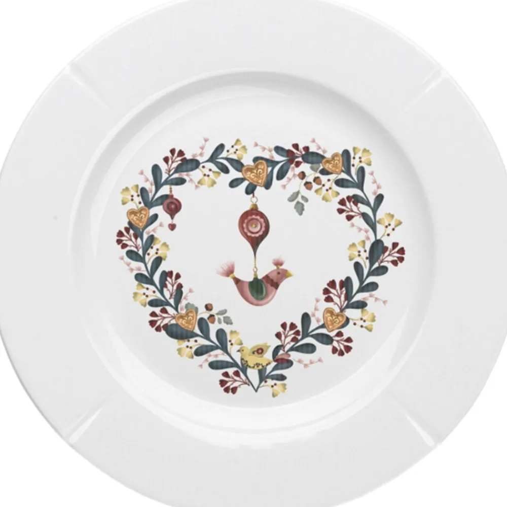 GC Cottage Tallerken Ø19. 5 cm hvid m. deko>Lyngby Porcelæn Best