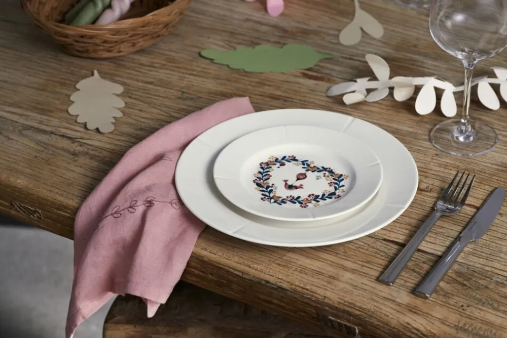 GC Cottage Tallerken Ø19. 5 cm hvid m. deko>Lyngby Porcelæn Best