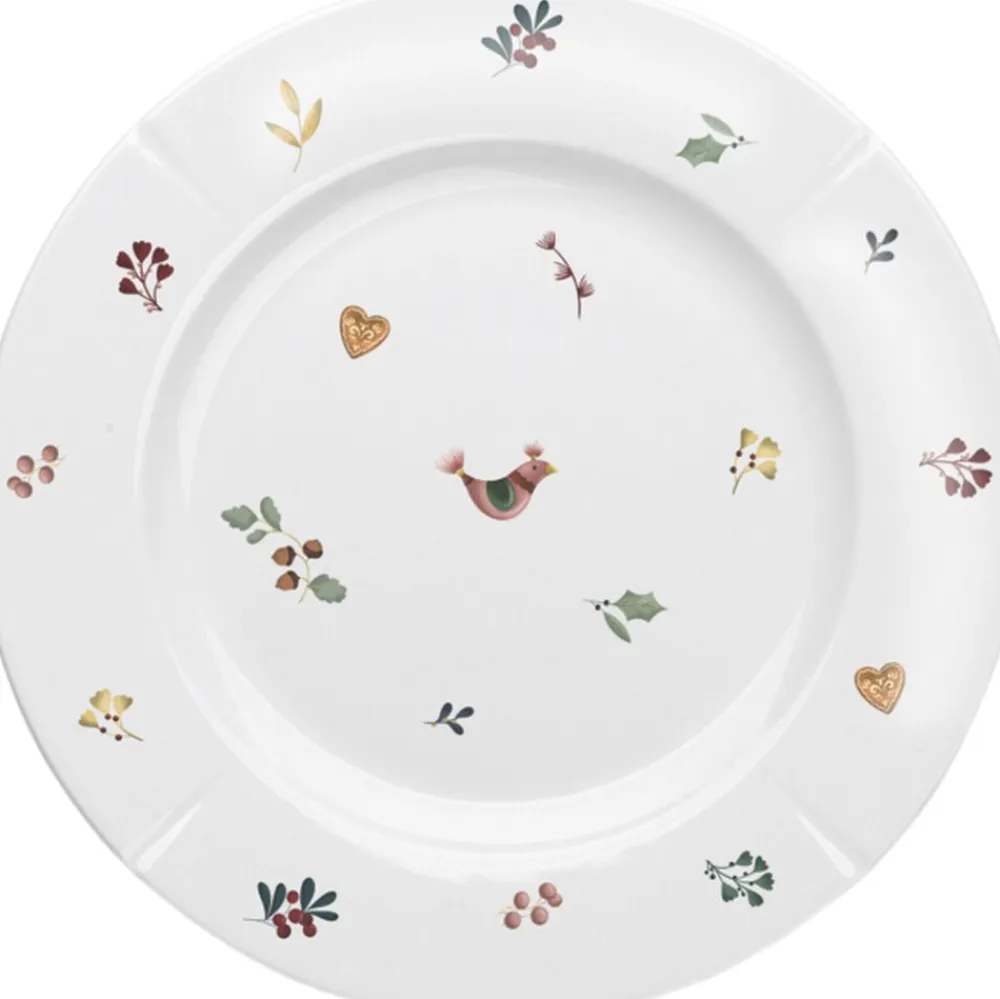 GC Cottage Tallerken Ø23 cm hvid m. deko>Lyngby Porcelæn Hot