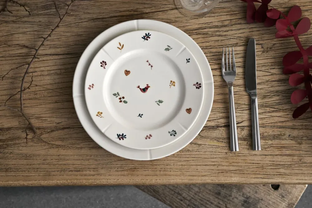 GC Cottage Tallerken Ø23 cm hvid m. deko>Lyngby Porcelæn Hot