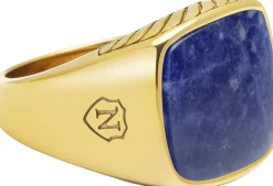 Gentlemen's Gold Signet Ring with Blue Dumortierite>Nialaya Sale