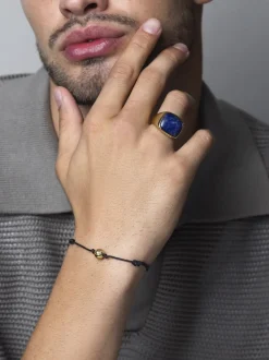Gentlemen's Gold Signet Ring with Blue Dumortierite>Nialaya Sale