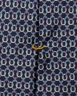 ETON Geometric Print Silk Tie Blå Clearance