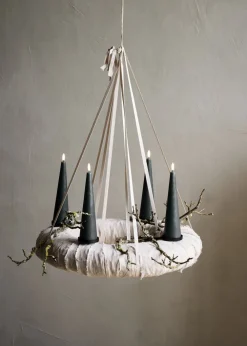 Uyuni Giftbox w. spike, remote, LED cone candle, Pine green, Smoot