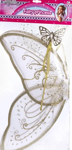 store guldvinger og guldfestav. Vingerne måler udfoldet 58x59>4-GIRLZ Online