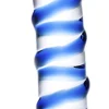 Gläs GLAS - BLUE SPIRAL GLASS DILDO