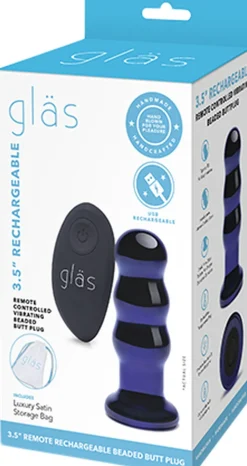 Gläs GLAS - RECHARGEABLE REMOTE CONTROLLED VIBRATING BEADED BUTTP