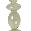 Glas lysestage, lys grøn, 25xø9 cm>AU Maison Clearance