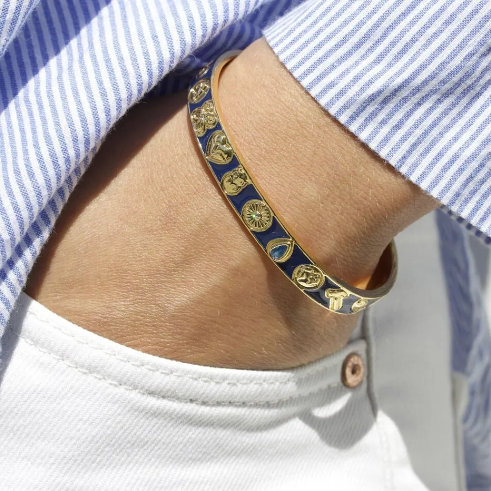 With love darling Global Goals Bangle - Blue Vermeil Outlet