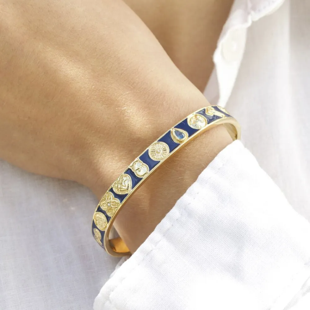 With love darling Global Goals Bangle - Blue Vermeil Outlet