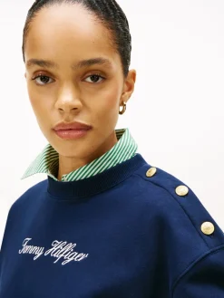 Tommy Hilfiger GOLD BTN SCRIPT TERRY SWTSRT Dark night navy Discount