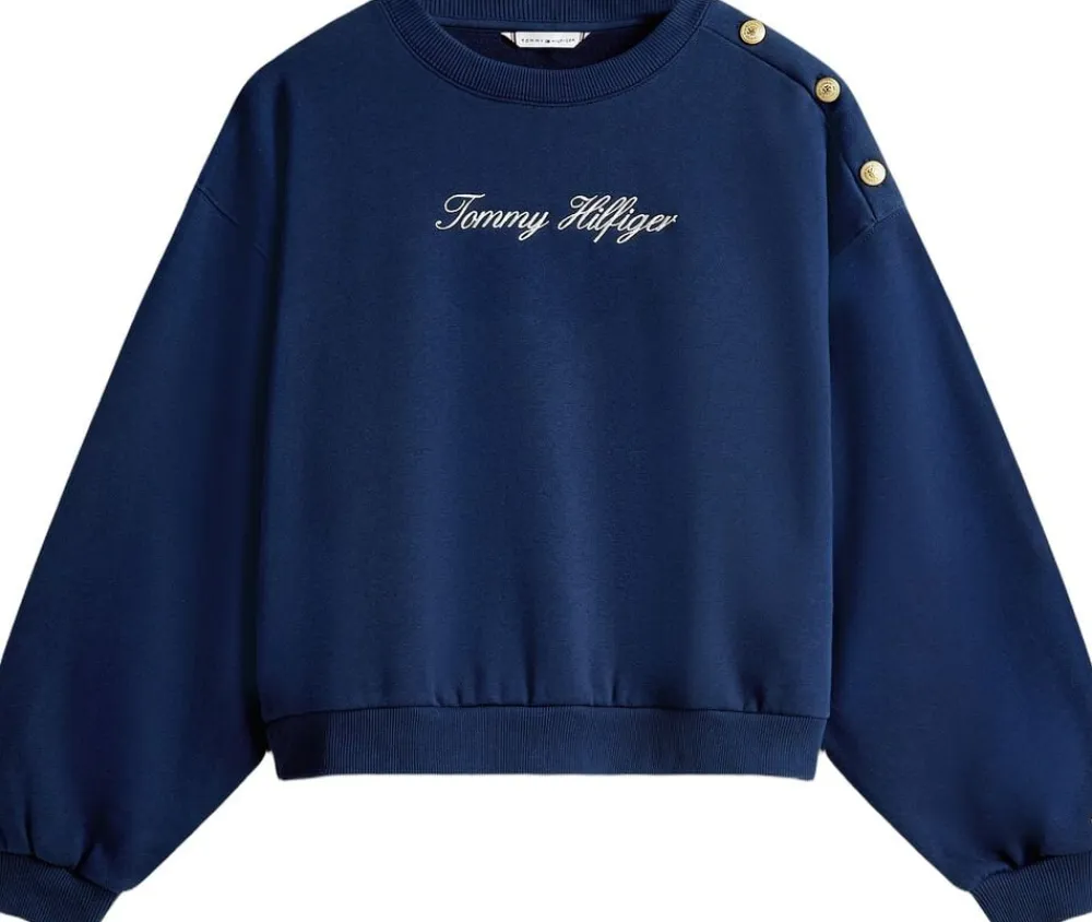 Tommy Hilfiger GOLD BTN SCRIPT TERRY SWTSRT Dark night navy Discount