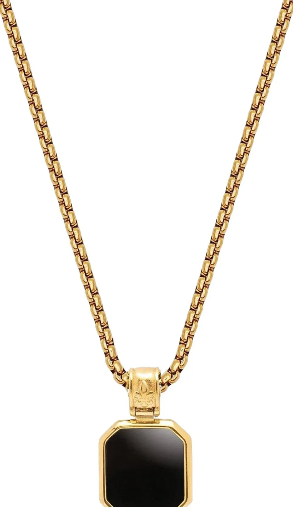 Necklace with Square Onyx Pendant>Nialaya New