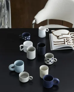 Nordal GRAINY tea cup w. handle, dark blue/sand