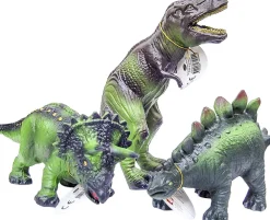 Børn Green Rubber Toys - Dinosaurer - sæt med 3