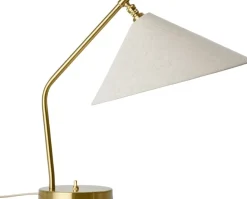 Gräshoppa Table Lamp, Fabric Shade, EU Base: Shiny Brass, Sh>Gubi Discount