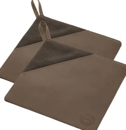 Grydelap 20,5 x 20,5 cm 2 stk. Brun Kanvas/Læder>Pillivuyt Hot