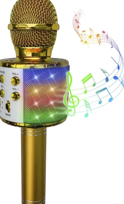 Legetøj GULD KARAOKEMIKROFONmLYS Discount