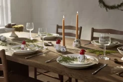 Kähler Hammershøi Christmas Gaver lysestage Ø7. 5 cm hvid m. deko Sale