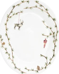 Hammershøi Christmas Ovalt bordfad 27x34 hvid m. deko>Kähler Discount
