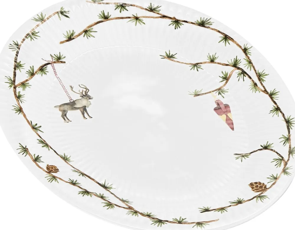 Hammershøi Christmas Ovalt bordfad 27x34 hvid m. deko>Kähler Discount