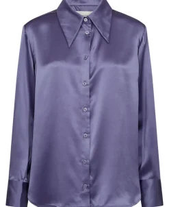 Magasin du Nord Collection Hanna x MDNC Skjorte - 100% Silke Twillight purple Outlet