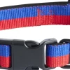 Dogs Collar Flat-M/L-Red, blue>Hay New