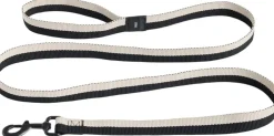 Dogs Leash-Flat M/L-Black, whit>Hay New