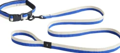 Hay Dogs Leash-Flat M/L-Blue, off-w