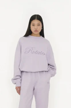 ROTATE Birger Christensen Heavy Sweat Crewneck Orchid petal (purple) Online