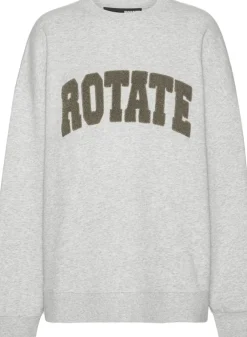 ROTATE Birger Christensen HEAVY SWEAT CREWNECK Light grey melange Online