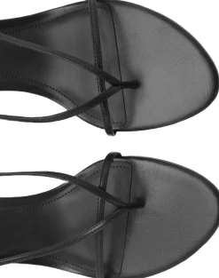 MANGO Heeled sandals with thin strap Black Hot