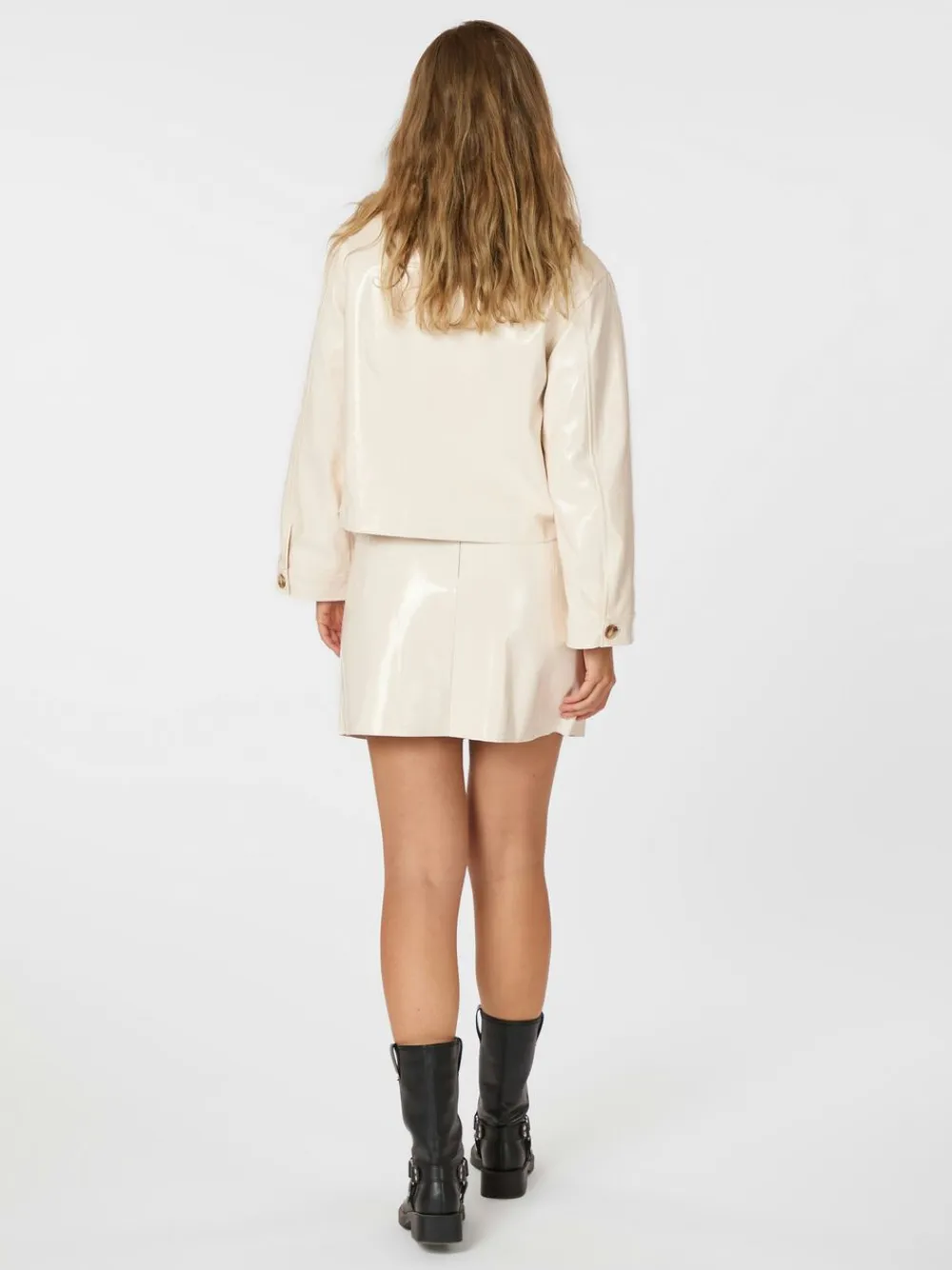 Neo Noir Hemie Patent Skirt Creme Hot